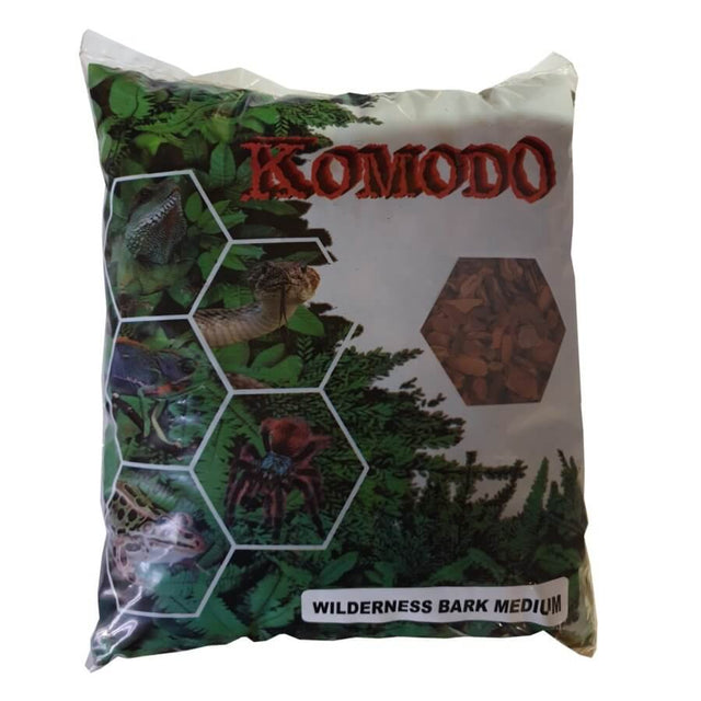 Komodo Wilderness Bark Landscape Media 1kg for reptile enclosures, replicate natural habitat and ensure comfort for reptiles.