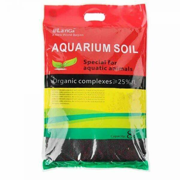 Langa Aquarium Planted Soil bag designed for aquatic plants with organic complexes, ideal for creating optimal aquatic environments.