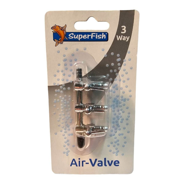 Metal valve airline splitter in packaging, designed for splitting and controlling airflow in standard tubing.