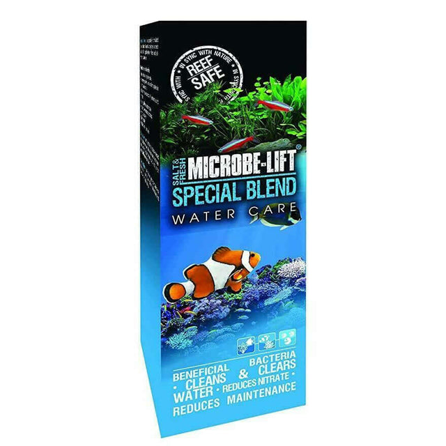 Microbe-Lift Special Blend water care product for salt and freshwater aquariums, promoting beneficial bacteria and reduced maintenance.