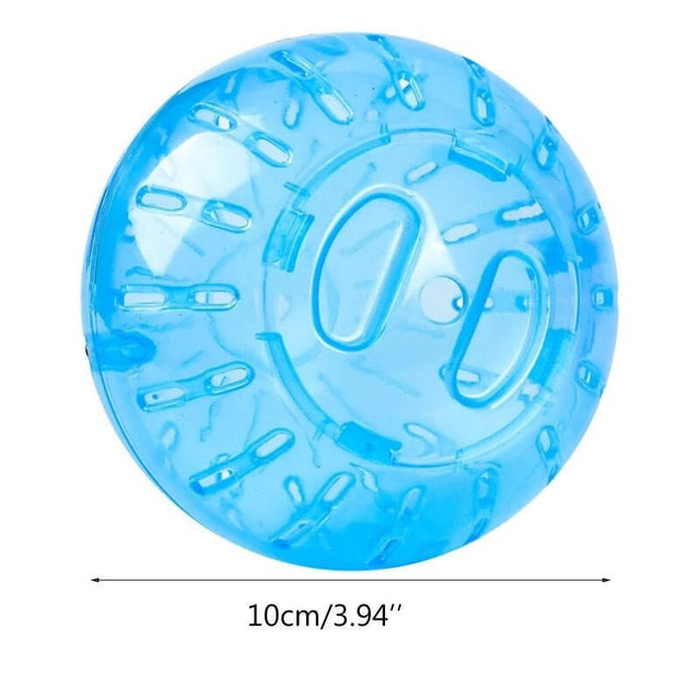 Mini hamster exercise ball in blue, measuring 10cm, perfect for keeping small hamsters active and entertained.