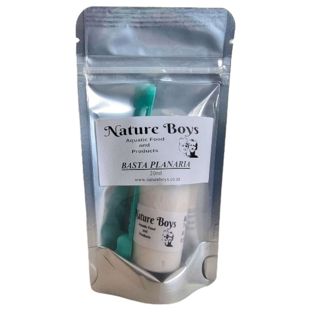 Nature Boys Basta Planaria liquid treatment for Hydra and Planaria, 20ml packaging with measuring tool included.