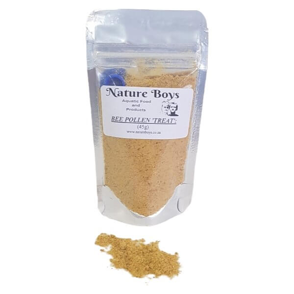 Nature Boys Bee Pollen Treat 45g package for freshwater tropical shrimp nutrition.