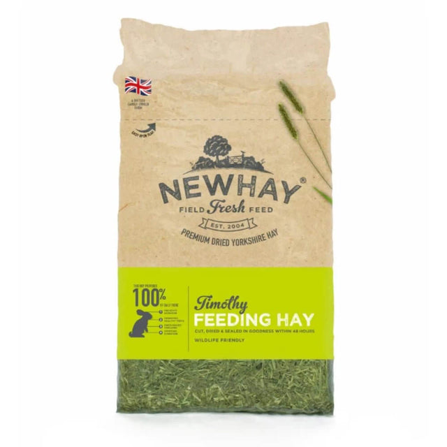 Newhay Pure Timothy Hay 1kg bag, premium dried Yorkshire hay, 100% natural and wildlife friendly.