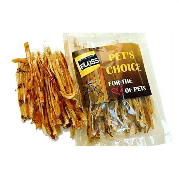 Ostrich Treats Dental Floss for dogs, high-quality meat snacks promoting dental health and plaque removal.