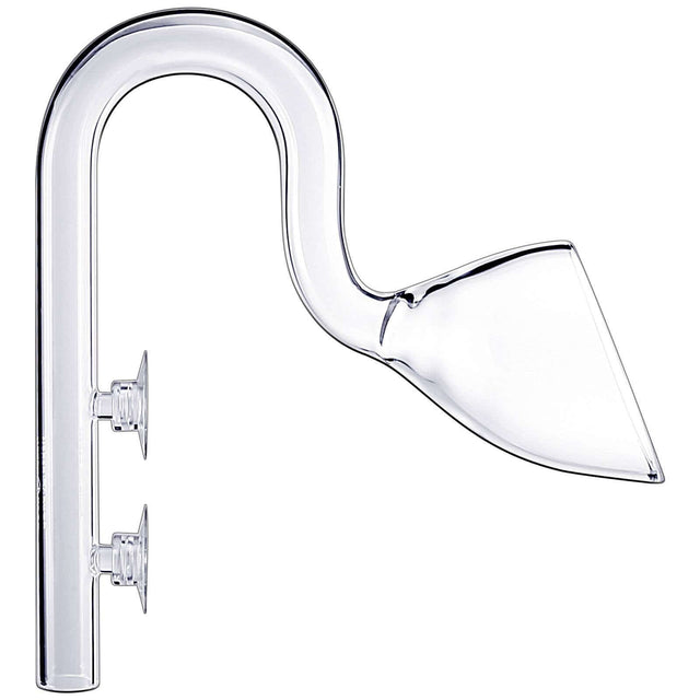 Premium glass Outflow Lily Pipe for aquariums, enhancing water flow and aesthetics.