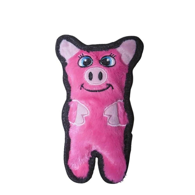 Outward Hound Invincible Mini Pig toy in pink, designed for dogs with a durable squeaker that keeps squeaking if punctured.