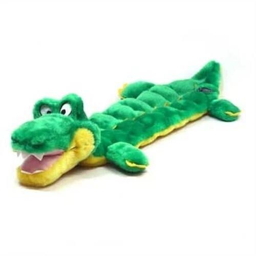 Outward Hound Squeaker Matz Gator plush toy for dogs with squeakers, soft green alligator design, durable and fun for pets.