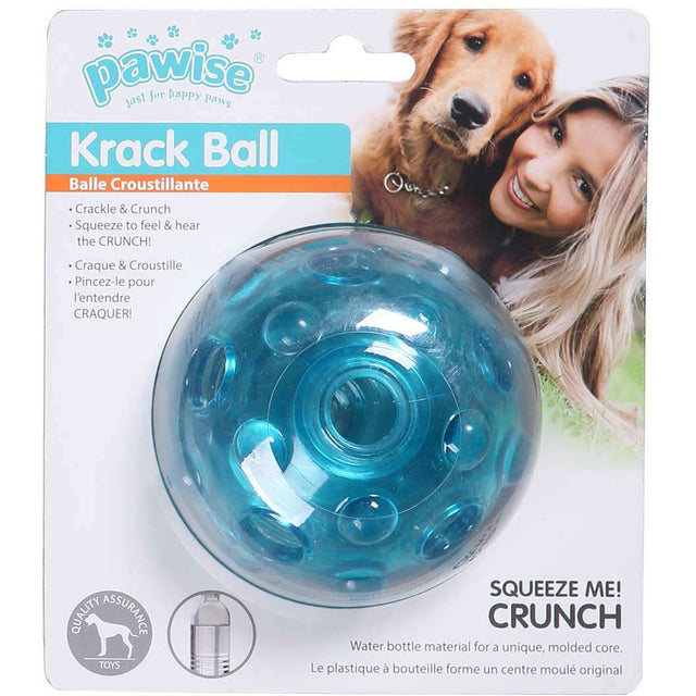 Pawise Krack Magic Dog Ball in blue packaging, designed for fun and mental stimulation for pets.