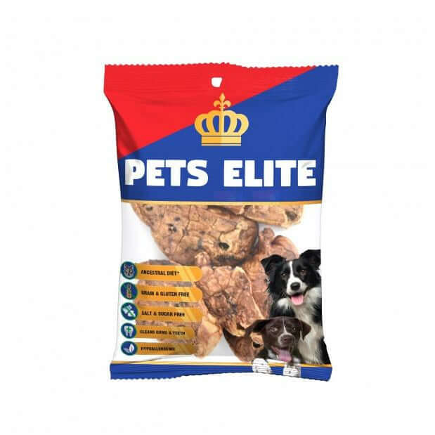 Pets Elite Puppy Chews packaging, featuring gluten-free, high-protein dog treats ideal for puppies and smaller breeds.