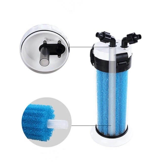 QZ-30 pre filter for canisters showing thickened plastic shell and high-density biochemical cotton for effective filtration.