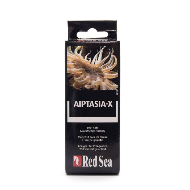 Red Sea Aiptasia-X 60ml packaging designed for reef-safe Aiptasia eradication in aquariums.