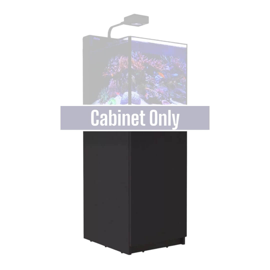 Cabinet only for Red Sea Max NANO G2 Peninsula reef aquarium system in black, designed for optimal display and functionality.