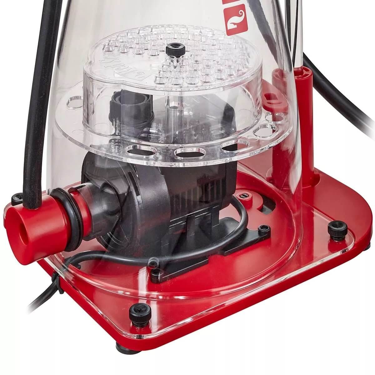Red Sea Reefer DC Protein Skimmer with Sicce pump, featuring self-leveling technology and a transparent cover.