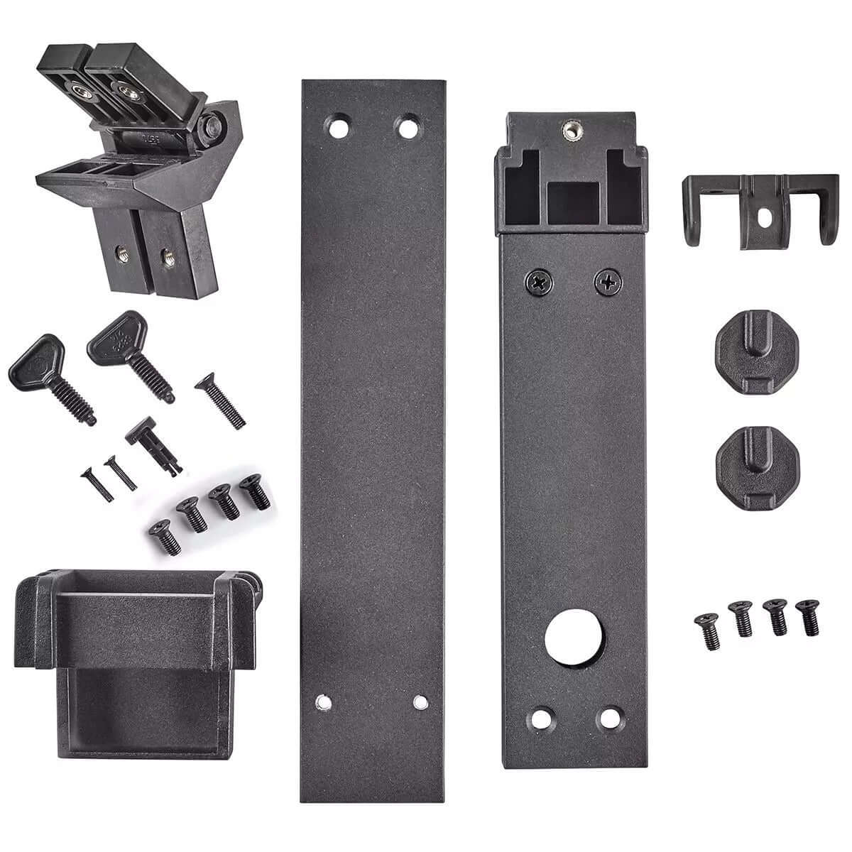 Red Sea ReefLED 90 Universal Mounting Arm components including brackets and screws for secure aquarium lighting support.