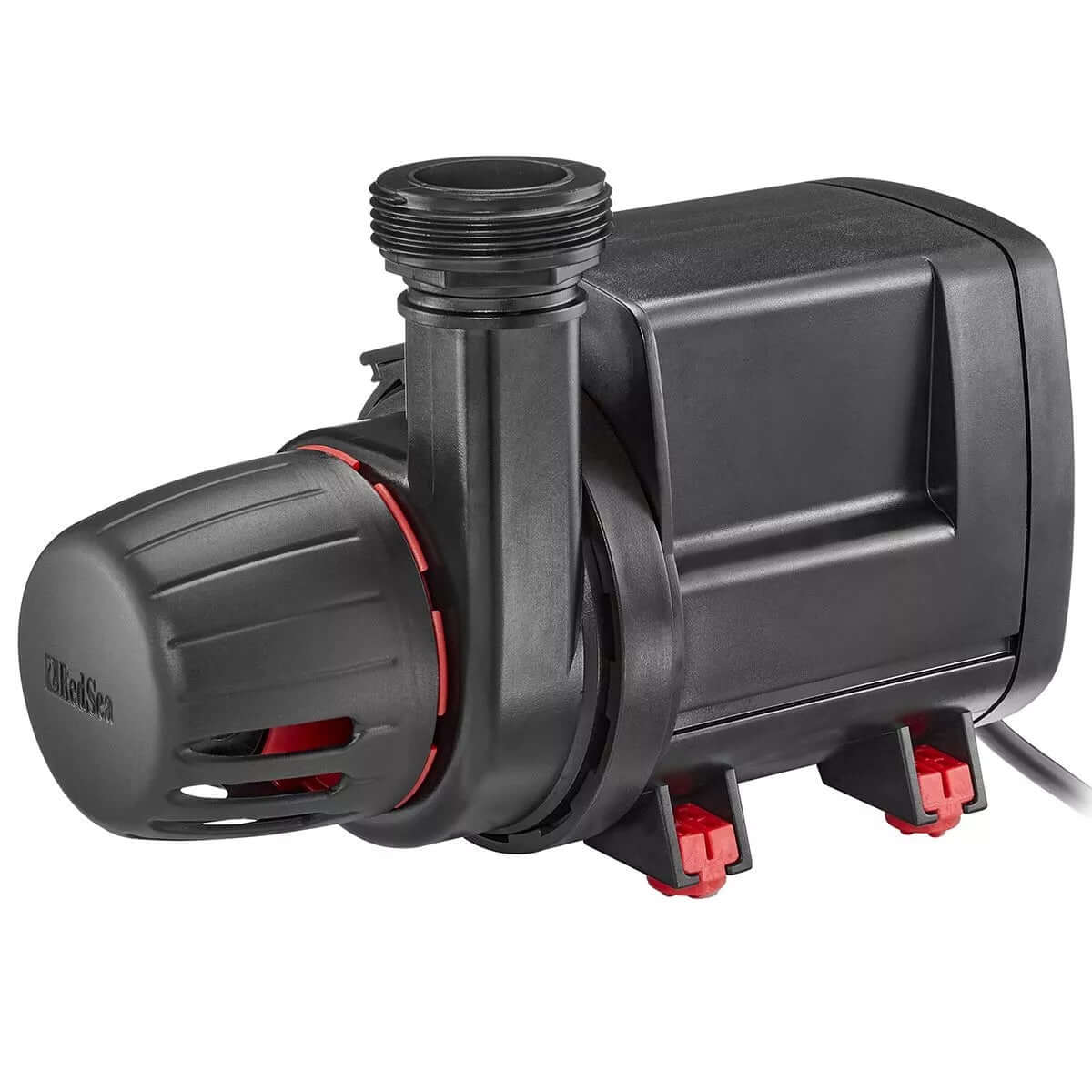 Red Sea ReefRun controllable DC pump with black casing and red accents, designed for use with ReefRun controller.