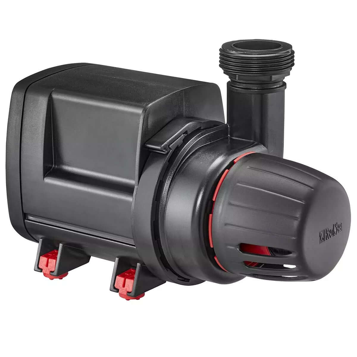 Red Sea ReefRun controllable DC pump featuring a sleek design, ideal for aquarium use with ReefBeat app integration.