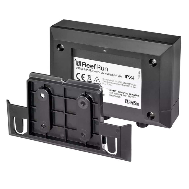 Red Sea ReefRun Dual DC Pump Controller with mounting bracket, designed for efficient pump management and integration.