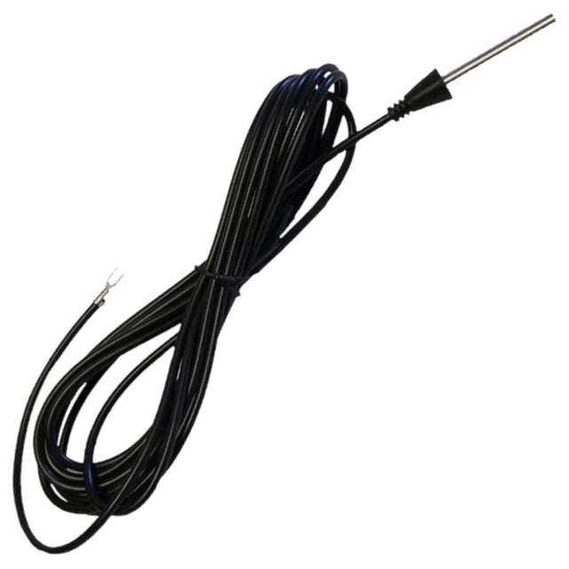 Reef Octopus Titanium Grounding Probe with a black cable for eliminating stray voltage in aquatic systems.