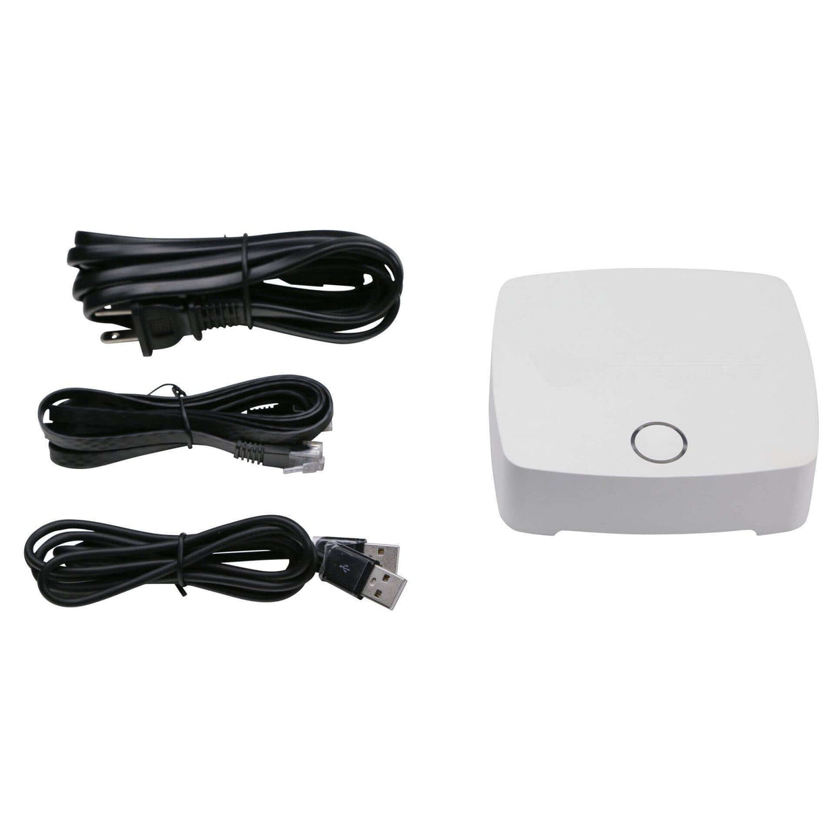 ReefLink Wireless Controller with power and data cables, designed for EcoTech Marine equipment connectivity.