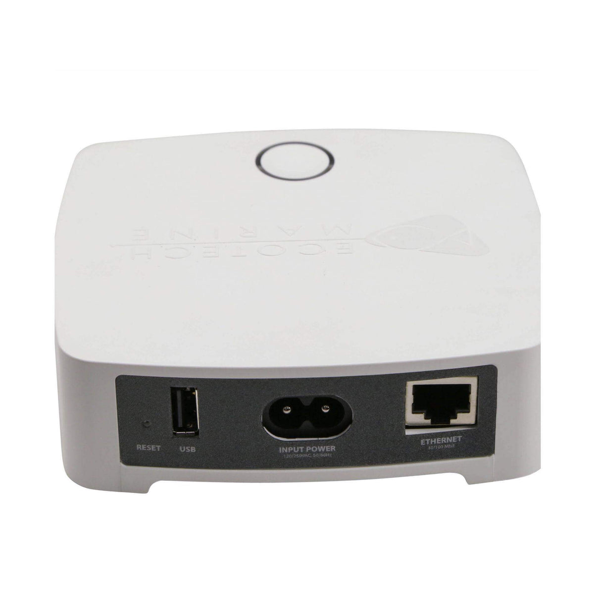 ReefLink Wireless Controller back view showing ports for USB, power input, and Ethernet connection.