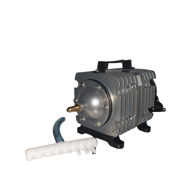 Resun ACO electromagnetic air pump for aquariums with air divider, durable design and energy-efficient operation.