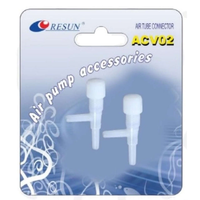 Resun Expandable Tee Control Valve for airline tubing, two-piece air pump connector, ideal for aquarium and hydroponic systems.