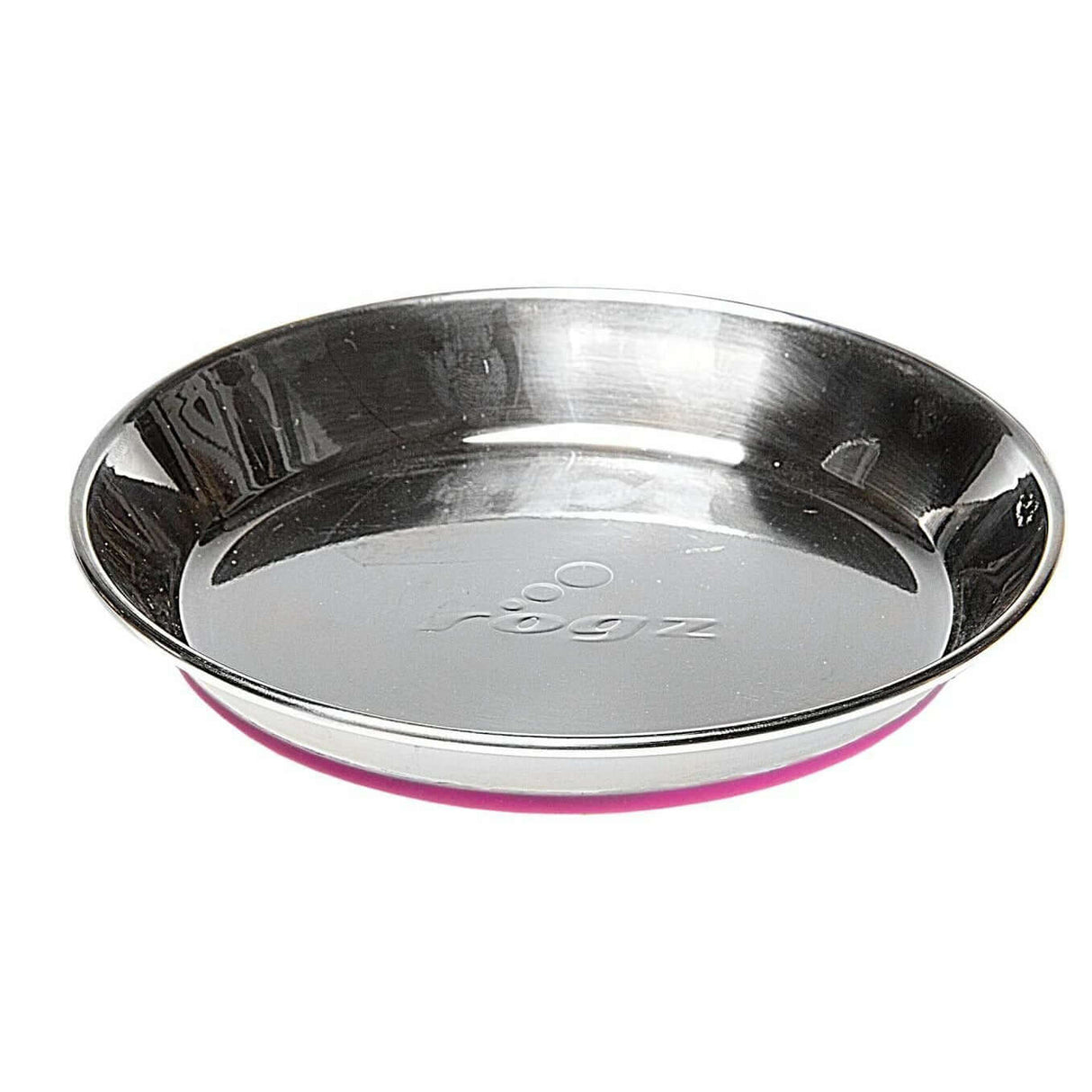 Stainless steel Rogz Anchovy cat bowl with non-skid silicone base, perfect for cats' mealtime enjoyment.