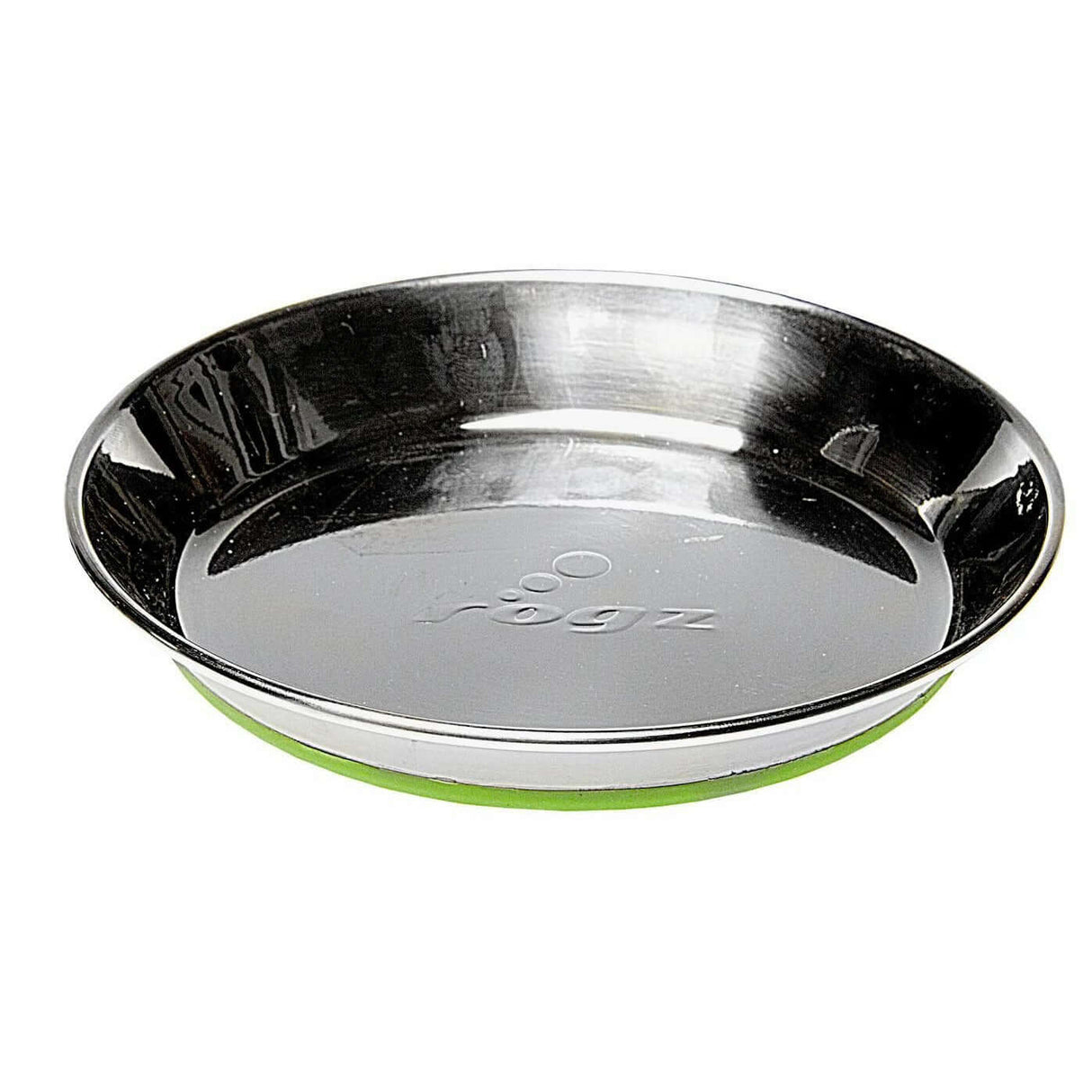 Stainless steel Rogz Anchovy cat bowl with non-skid silicone base for a comfortable feeding experience.