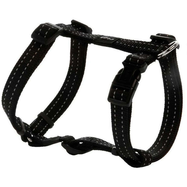 Rogz Classic Reflective Harness with adjustable straps and reflective stitching for safe dog walking at night.