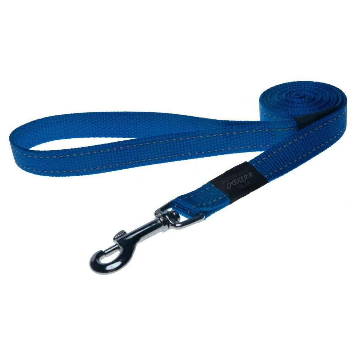 Rogz Classic Reflective Lead in blue, showcasing high-strength webbing and durable design for everyday use.