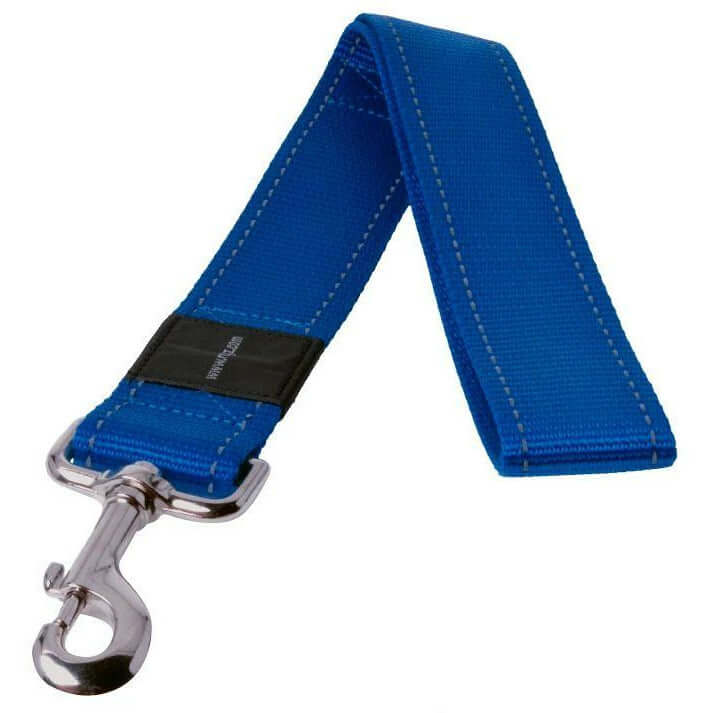 Rogz Classic Reflective Lead in blue, featuring strong webbing and a durable metal clip for added safety.