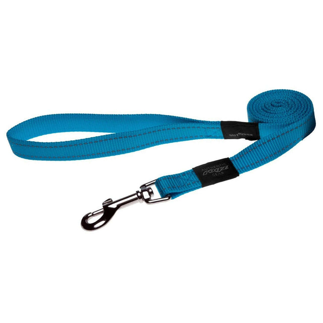 Rogz Classic Reflective Lead in blue, showcasing durable webbing and high-strength components for everyday use.