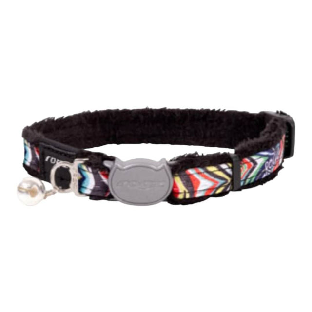 Rogz Fashion Cat Safety Collar with vibrant African safari prints and break-away safety buckle for added security.