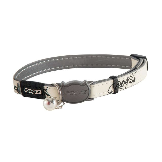 Rogz Glow Cat Collar with reflective design and breakaway clip for safety, ideal for nighttime wear.