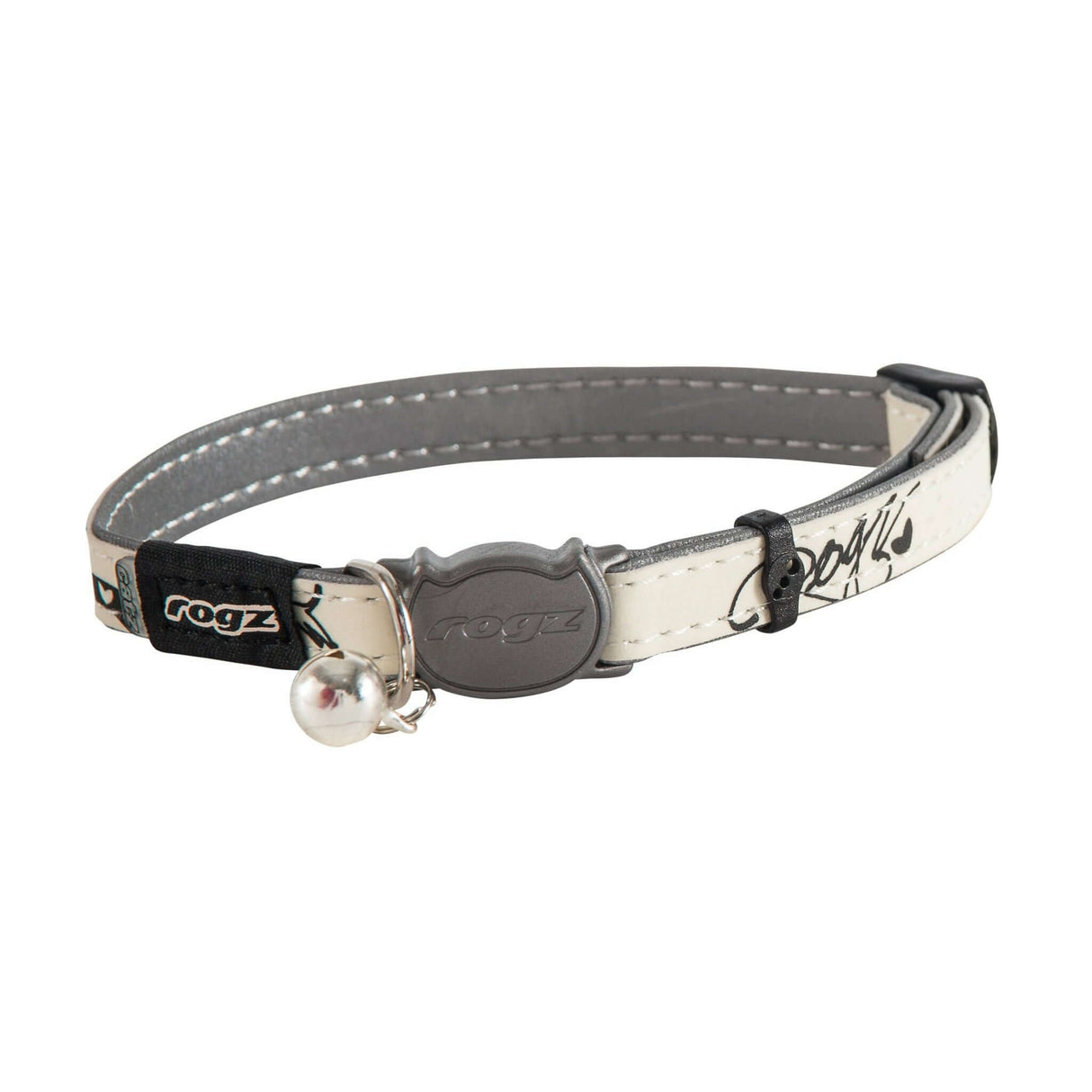 Rogz Glow Cat Collar with reflective design and breakaway clip for safety, ideal for nighttime wear.