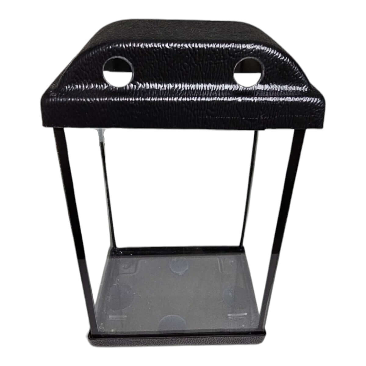 Siamese Fighter Betta glass tank with black canopy, size 15 x 11.5 x 23.5cm, designed for optimal fish viewing.