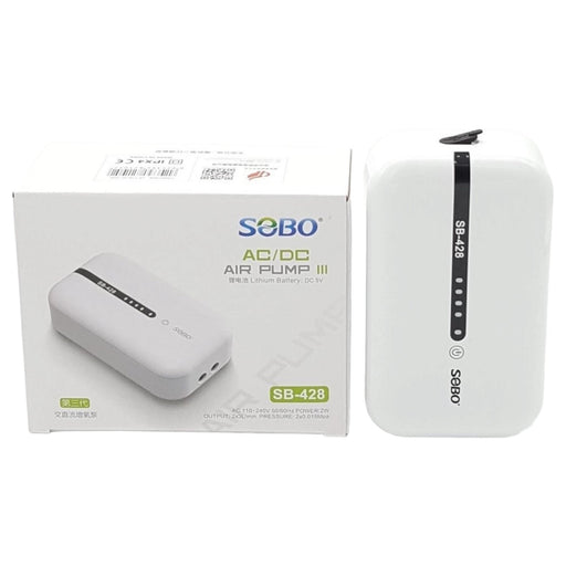 SOBO SB-428 AC/DC USB Chargeable Double Outlet Backup Air Pump - Buy Online - Jungle Aquatics