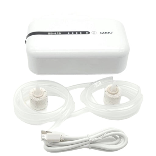 SOBO SB-428 AC/DC USB Chargeable Double Outlet Backup Air Pump - Buy Online - Jungle Aquatics