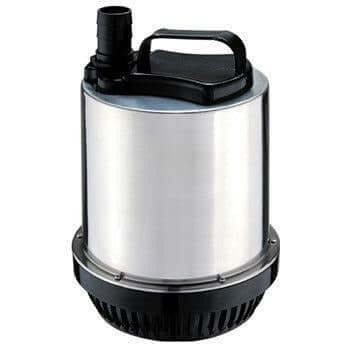 SOBO stainless steel submersible water pump with black handle and connector for ponds and aquariums.