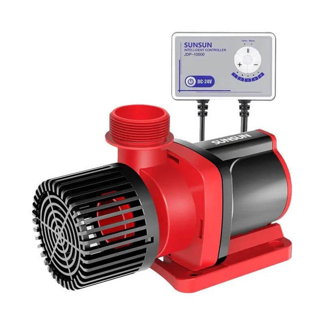 SunSun JDP Series DC pump with controller, designed for marine and freshwater aquarium water circulation.