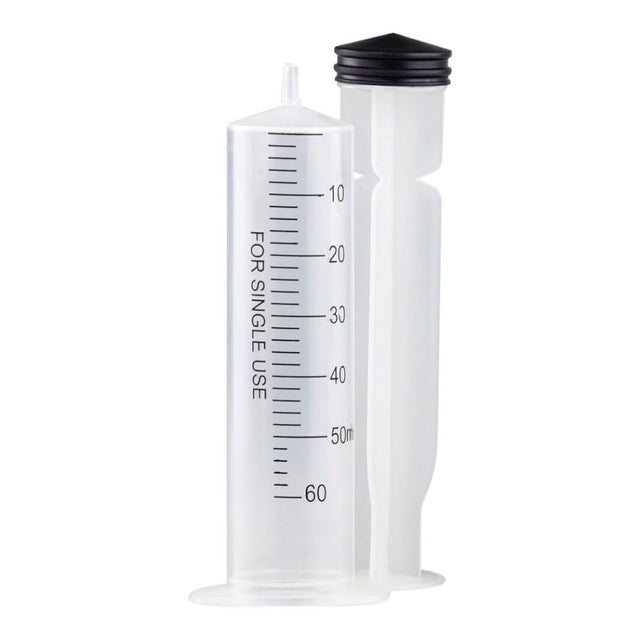 Syringe with Luer slip, marked for single use, sterile, and clear graduated barrel for precise dosage measurement.