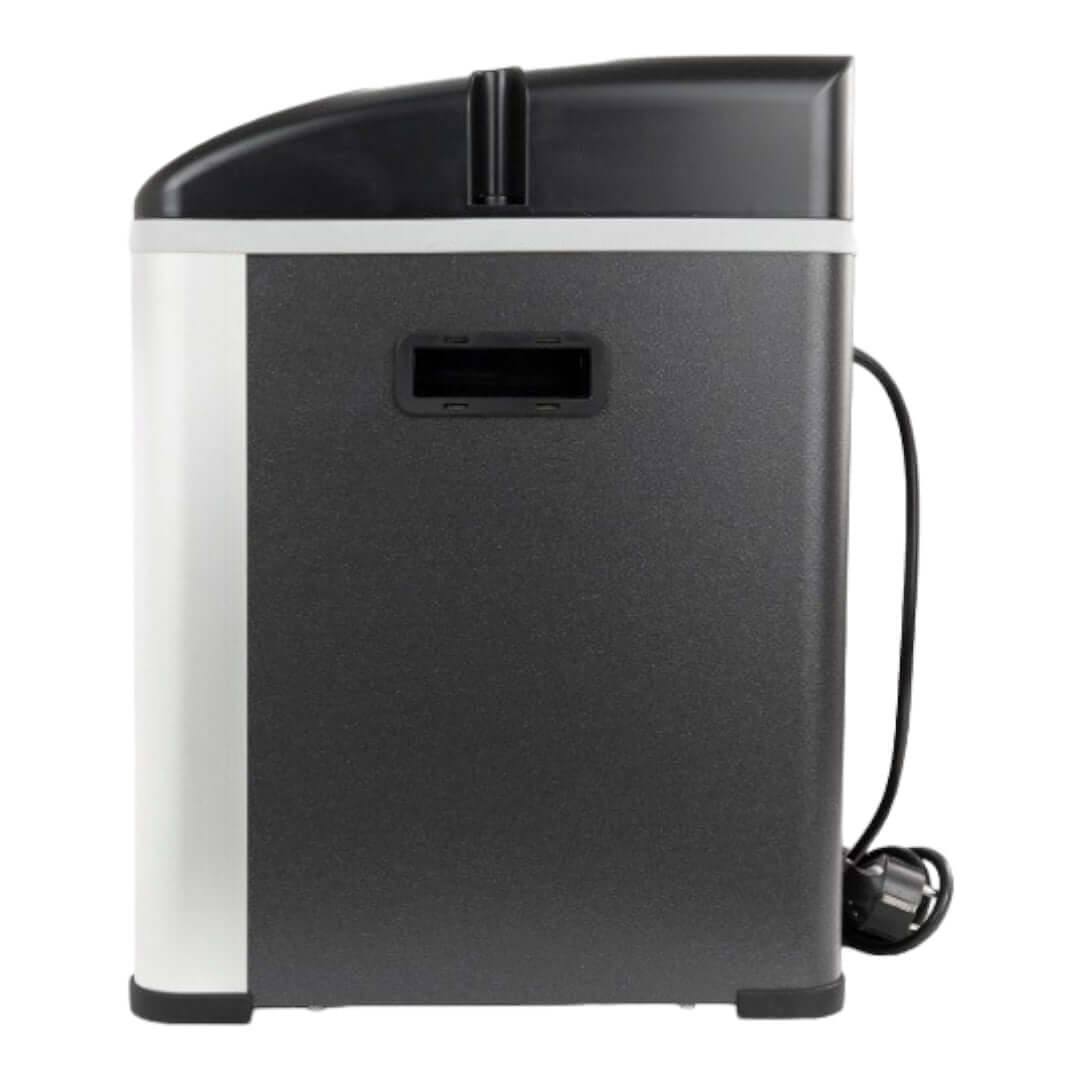 Teco TK Series Chiller side view showcasing modern design and R290 eco-friendly usage for marine and freshwater environments.