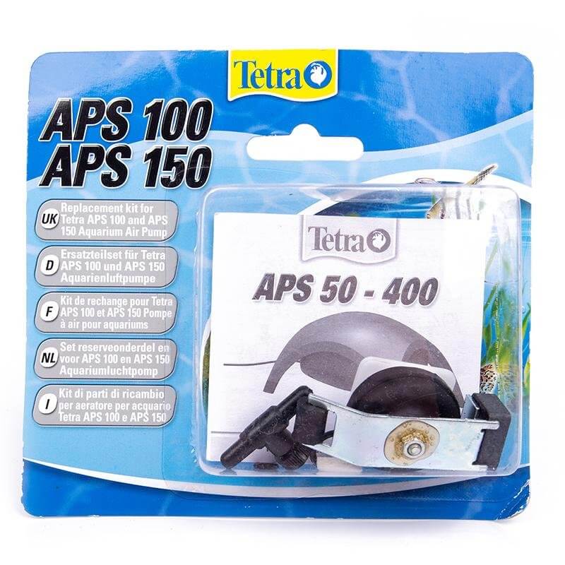 Tetra APS Spares Kit for APS 50, 100, 150, and 400 air pumps with replacement parts and instructions.