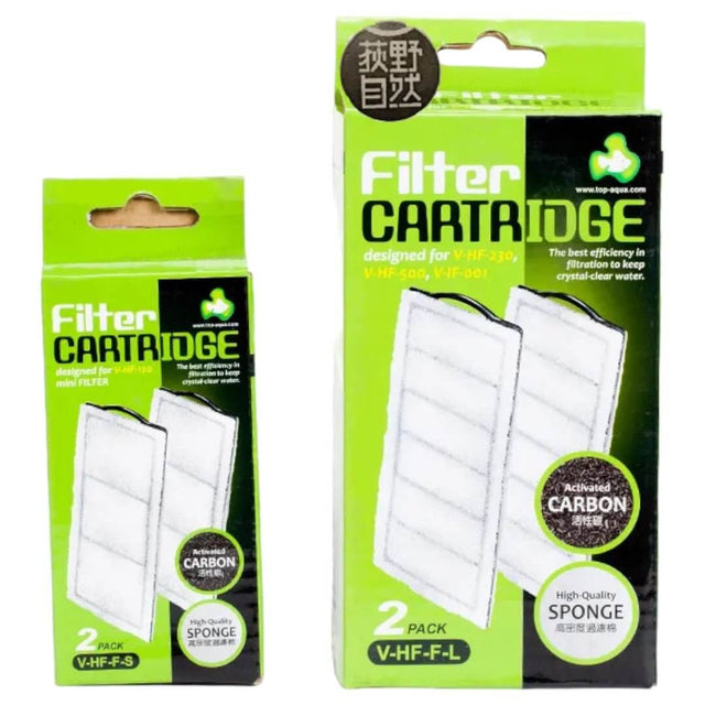 Top Aqua Slim filters replacement cartridges in a double pack for optimal fish tank water quality.