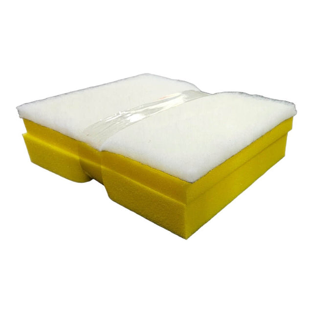 UltraZap CB Pond Filter Foam Sponge and Gauze Set featuring yellow foam and white gauze for effective pond filtration.