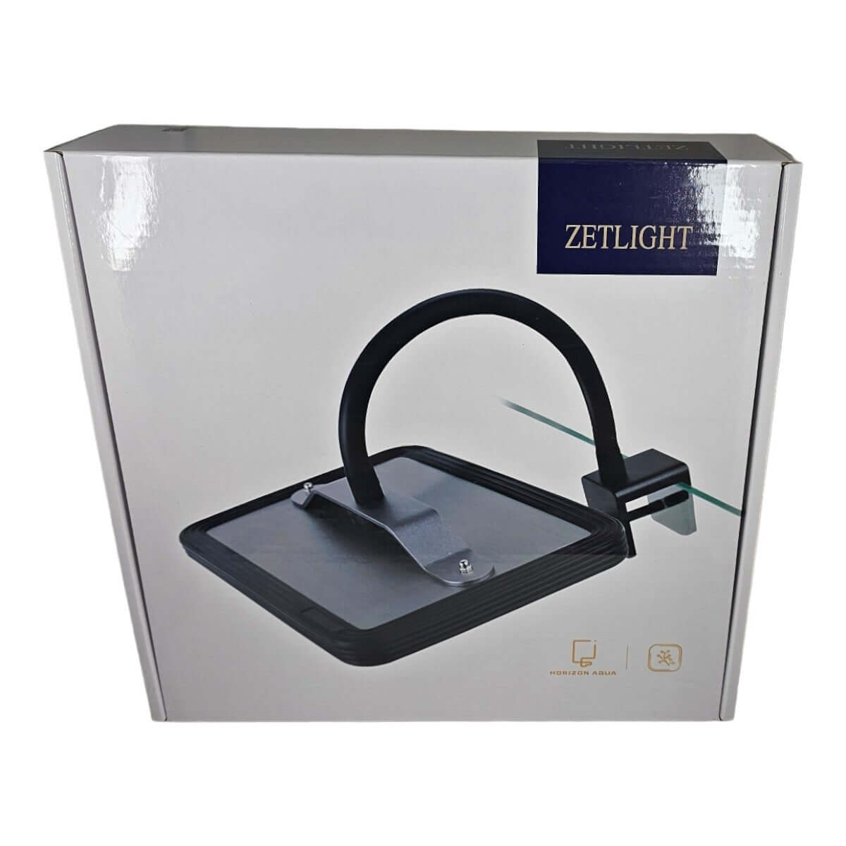 Zetlight E200 Algae Lights packaging showcasing sleek design and adjustable mount for saltwater aquariums.