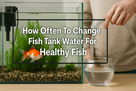 Person changing fish tank water while maintaining a healthy aquarium environment for fish care.