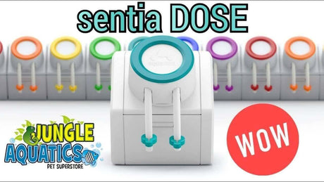 AquaVitro sentia DOSE aquarium doser with colorful dosing lines showcasing smart technology.