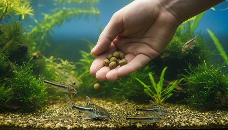 feeding bottom feeder fish